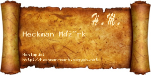 Heckman Márk névjegykártya